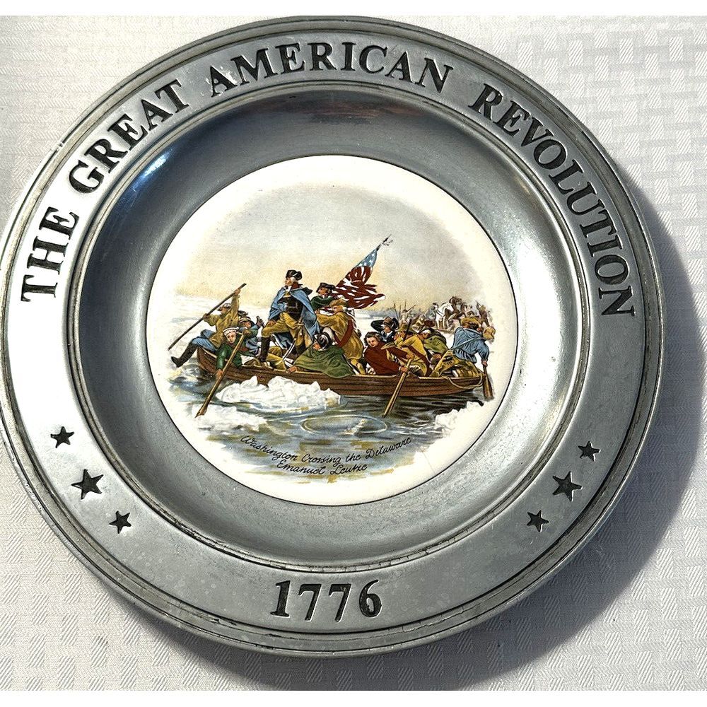 Great American Revolution Pewter Plate Independence History 1776
